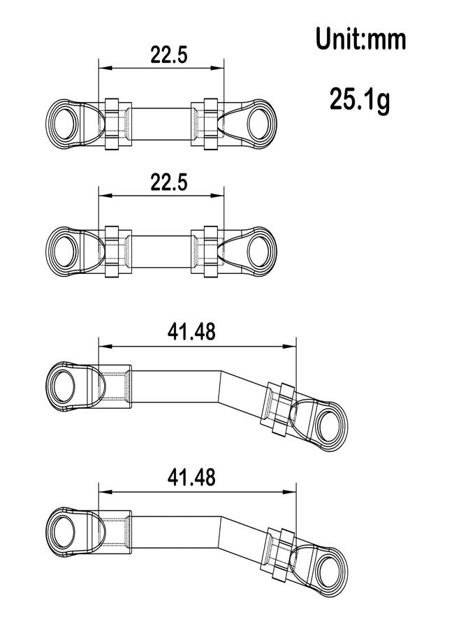 MEUS RACING مجموعة وصلات هيكل وتوصيلات توجيه عالية الخلوص من التيتانيوم من MEUS Racing لسيارة الزحف Axial AX24 XC-1 1/24 RC (سبائك التيتانيوم) - Image 2
